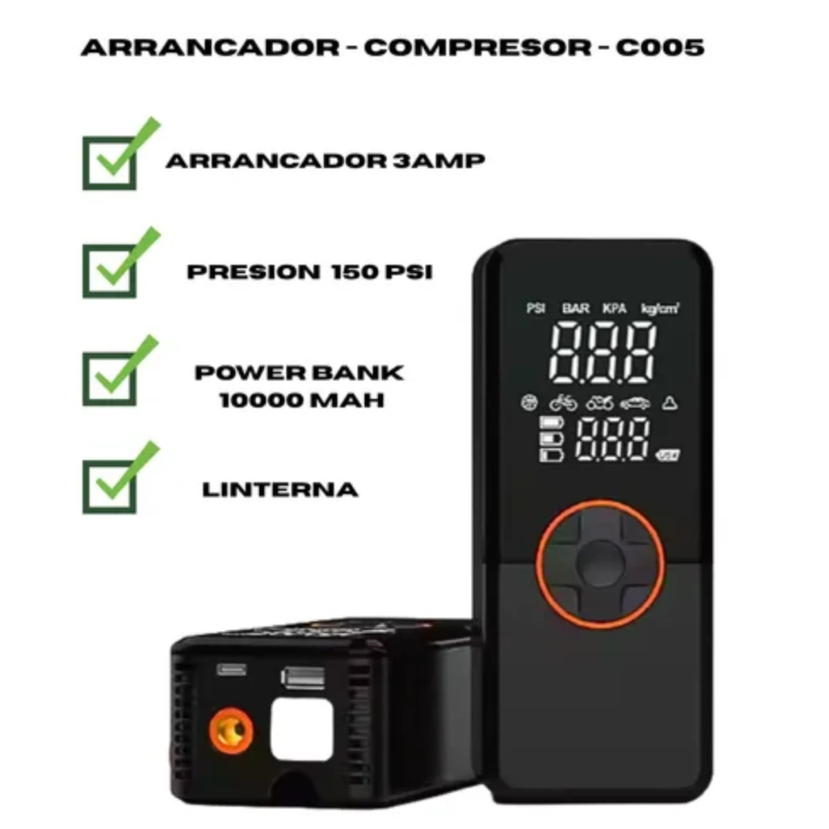 Compresor de Aire Digital para Neumáticos 🚗