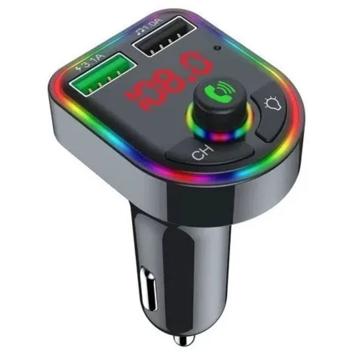 Transmisor FM Bluetooth 5.0 con Carga Rápida USB-C para Auto 🚗🎶