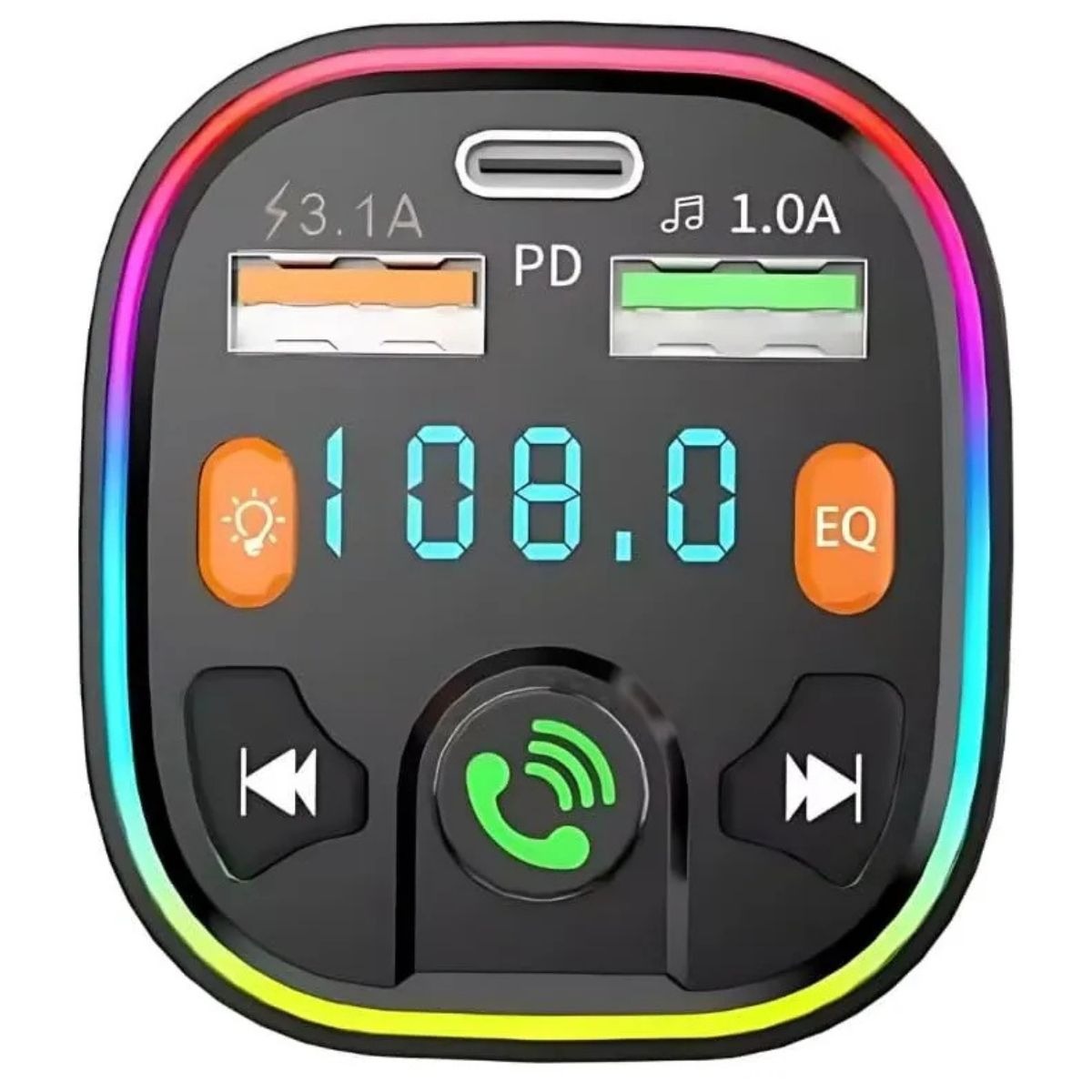 Transmisor FM Bluetooth 5.0 con Carga Rápida USB-C para Auto 🚗🎶