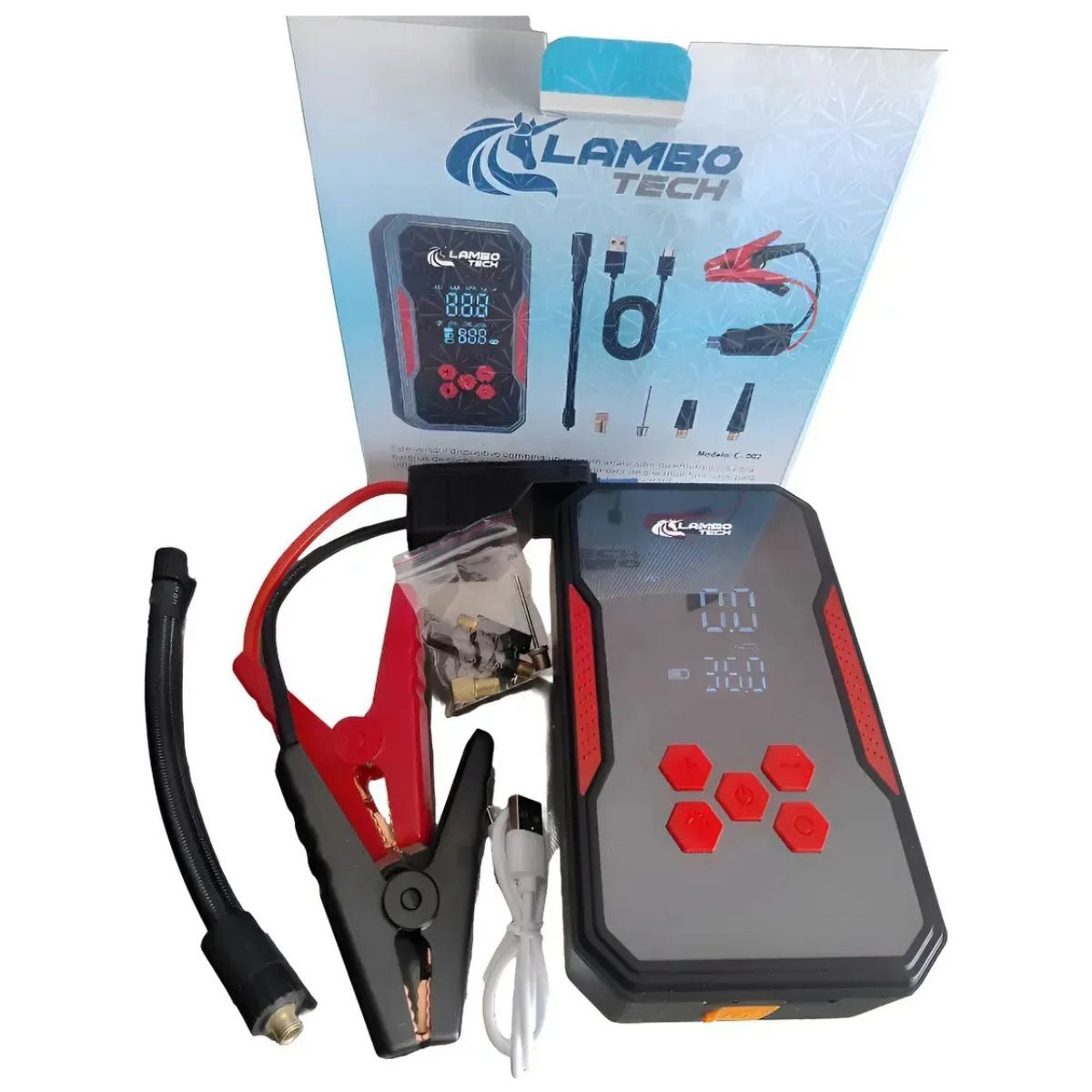 Compresor Aire Portátil Lambo Tech 4x1 🚗